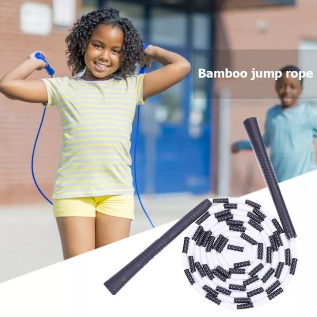 CORDE À SAUTER en bambou pour enfants, corde à sauter segmentée (noire ...