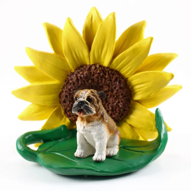 Bulldog Sunflower Figurine