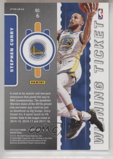 2019 Panini Contenders Optic Winning Tickets Red Cracked Ice Prizm Stephen Curry 2