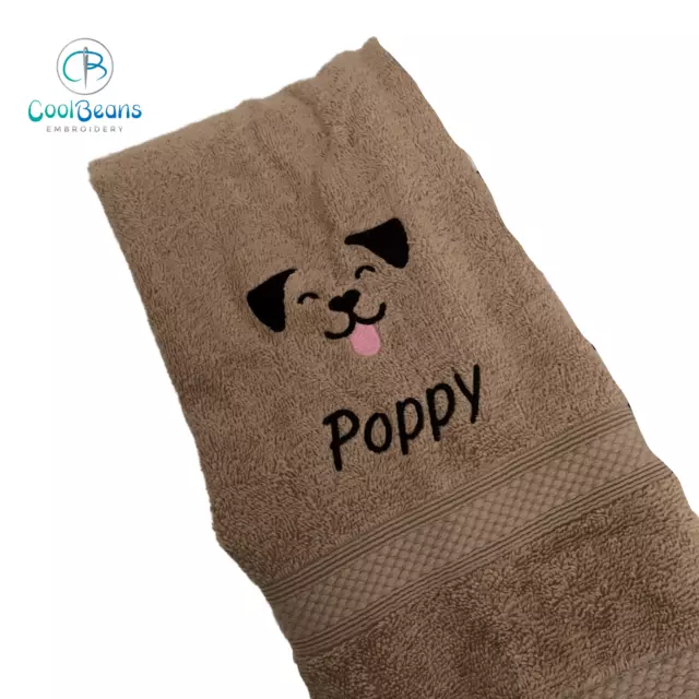 Dog Face Towel - Personalised - Flannel/ Hand Towel/ Bath Towel