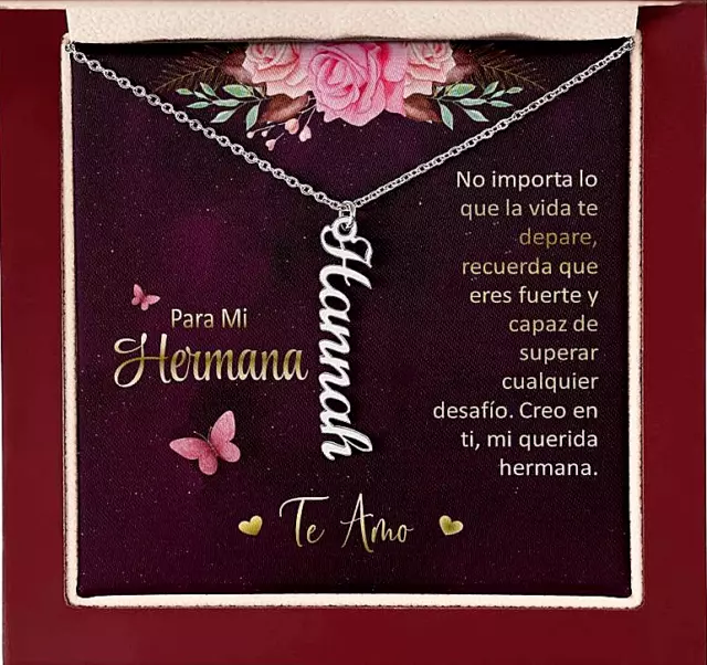 Regalo Para Hermana Mujer Cuello Personalizado Oro 18K Cumpleaños Navidad