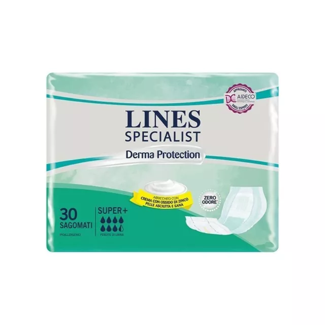 LINES Specialist Derma protection Super+ 30 pannoloni sagomati assorbenti