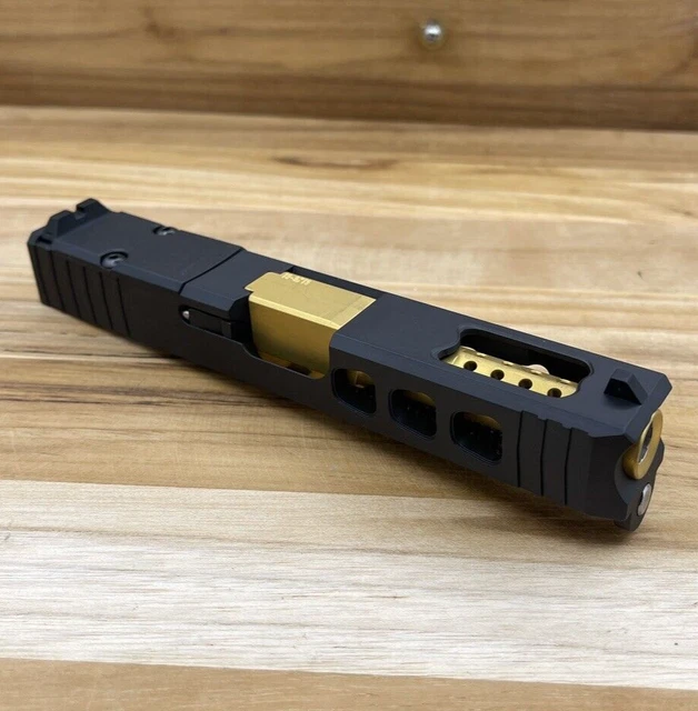 GLOCK 19 19X Complete Slide gen 5 RMR Sights Lightning CUT Gold PORTED
