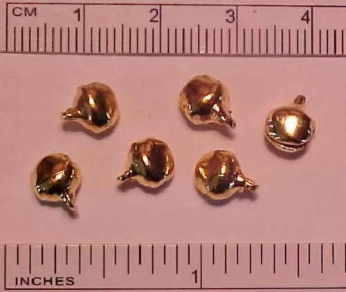 6mm JINGLE BELLS for 1:9 Model Horse Scale Sleigh/Harness - Gold-toned SET-OF-6