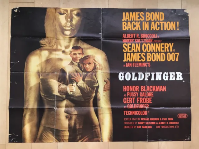 Goldfinger - Original British James Bond Quad poster 1964 Sean Connery 007