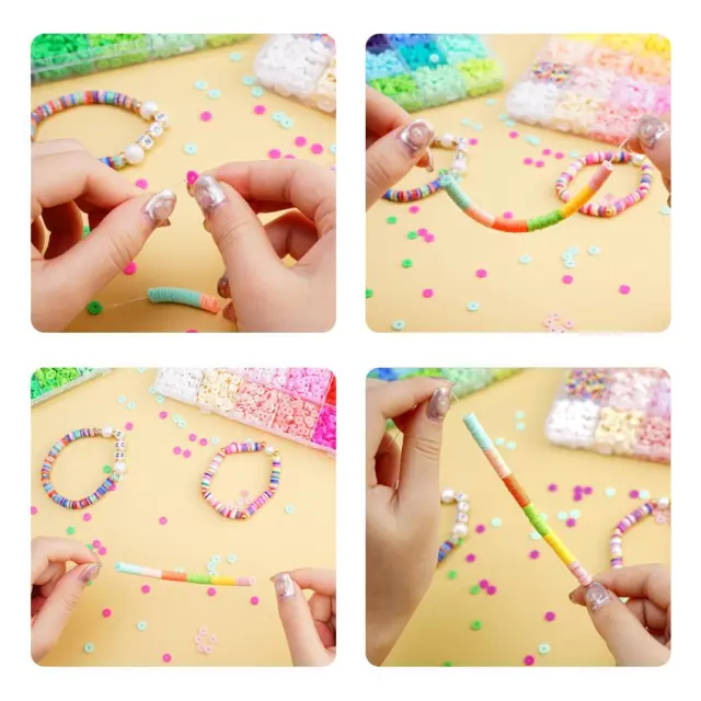 4800Pcs Multi-Colored Clay Beads For Jewelry Making Kits✨ Bracelet A5H7