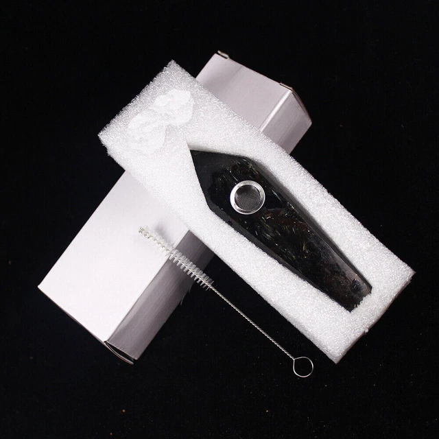 Gemstone Pipes Quartz Smoking Crystal Pipe Smoke Tobacco Hand Spoon Gift