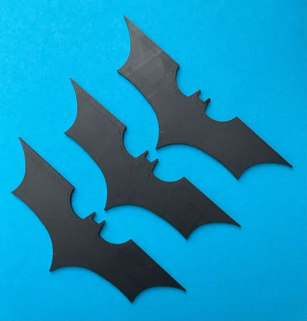 Batman Batarang Replica Set Of 3 3D Printed ~ Prop Cosplay Or Display 118 x 40mm