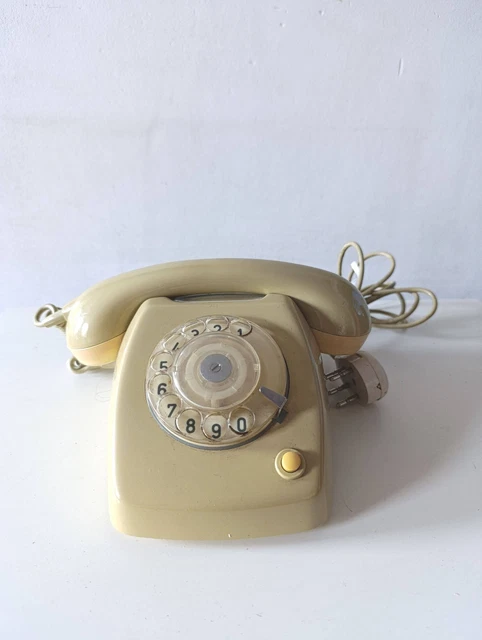 ANCIEN TELEPHONE FIXE A CADRAN Gris PTT ERICSSON 1973 VINTAGE Sans