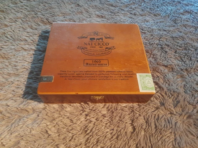 Nat Cicco Liga 4 Double Toro Aniversario 1965 Clasp Wood Cigar Box Free Ship
