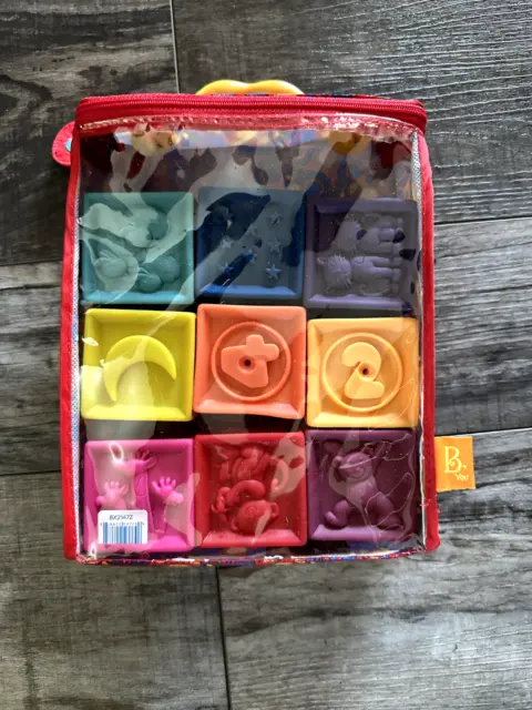 Squeeze Baby Blocks - 10 Soft & Colorful Building Blocks for Toddlers