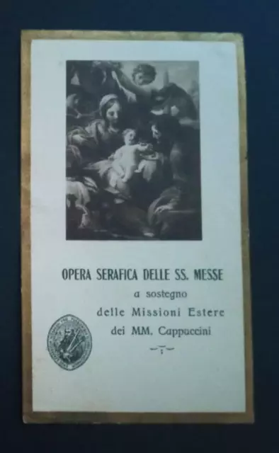 Santino Opera Serafica Delle Ss. Messe - Canivet Pieuse Holycard Andachtsbild