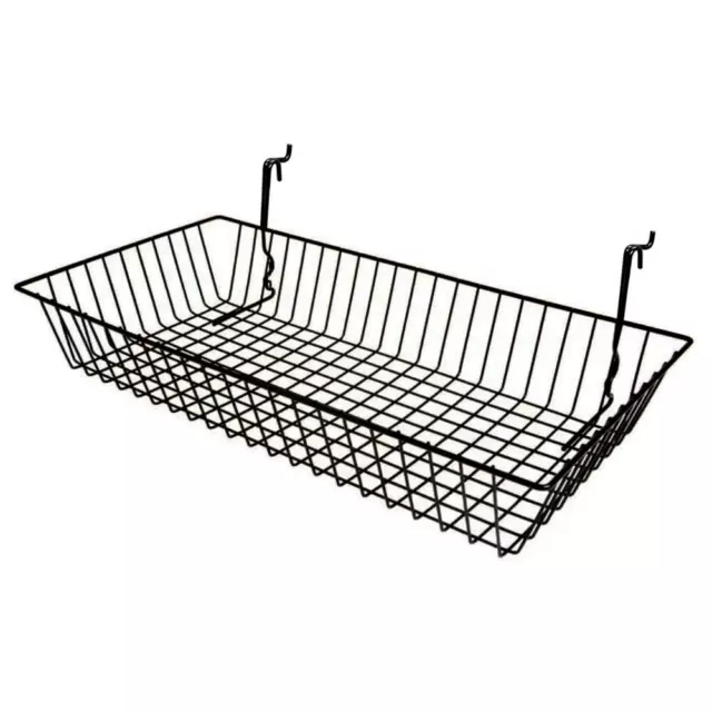 24″ x 12" x 4" Slatwall, Gridwall or Pegboard Multipurpose Large Baskets for Sto