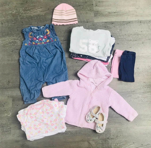 🎀 Big Baby Girl 6-9 Months Bundle Romper Tops Bottoms Dresses Next Spring