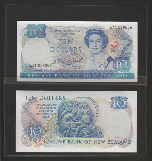 NEW ZEALAND 10 Dollars 1990, P-176 Commemorative, AAA Prefix, QEII, UNC- Grade