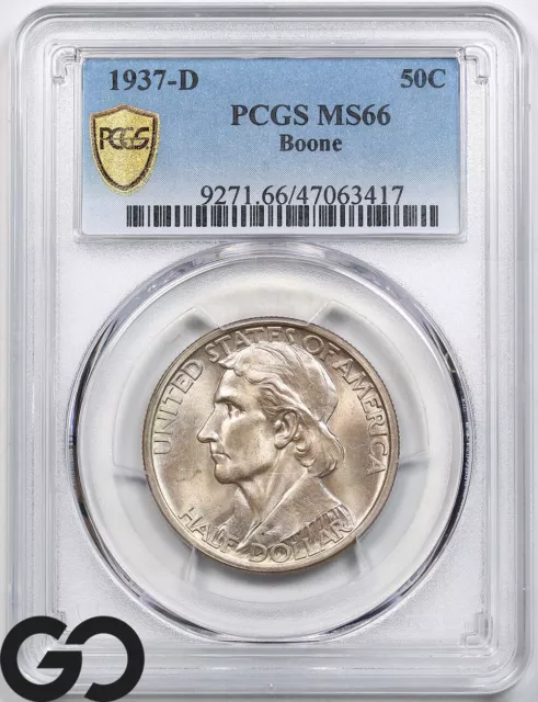 1937-D Boone Commemorative Half Dollar PCGS MS-66 ** Nice Soft Patina