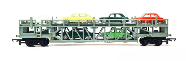 Tri-ang Hornby R342 Car Transporter Wagon with Six Assorted Minix Cars