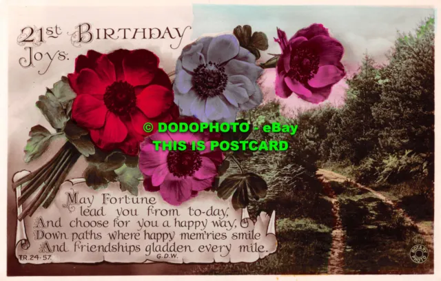 R536735 21. St. Birthday Joys. Flowers. Rotary Photo