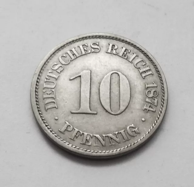 Sammlerstück, Kursmünze Deutsches Reich: 10 Pfennig 1874 A