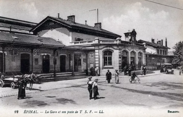 EPINAL - La Gare Et Son Poste de T S. F. Postcard - France