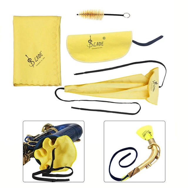 Chiffon Nettoyage Saxophone à Séchage Rapide - Avec Tête Brosse, Pour Saxo Et Clarinette, Fibre Absorbante Douce