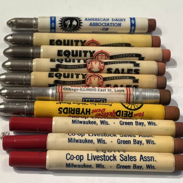 Vintage Lot Of 10 Advertising Bullet Pencils `~ Kansas ~ Soil & Farm