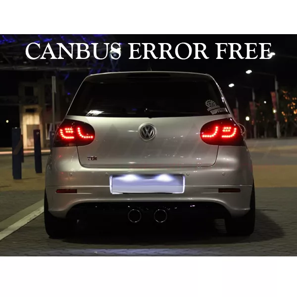 2X VW GOLF MK4 MK5 COOL WHITE LED NUMBER PLATE LIGHT BULBS ERROR FREE
