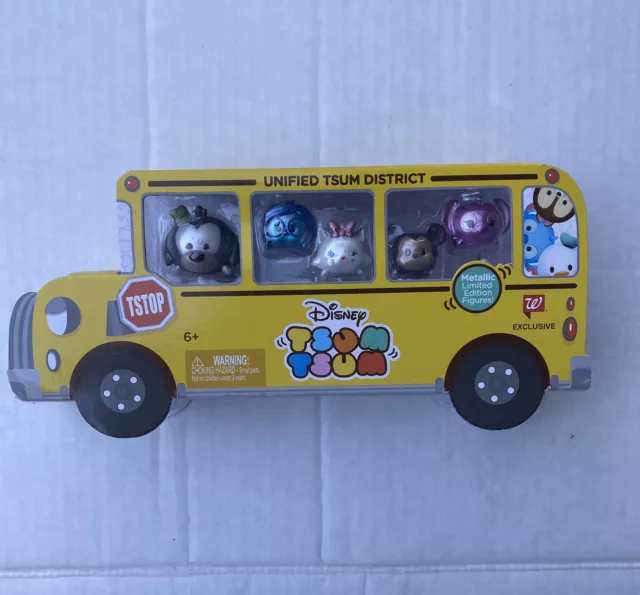 Disney Tsum Tsum Metallic Limited Edition Figures Walgreens Exclusive School Bus