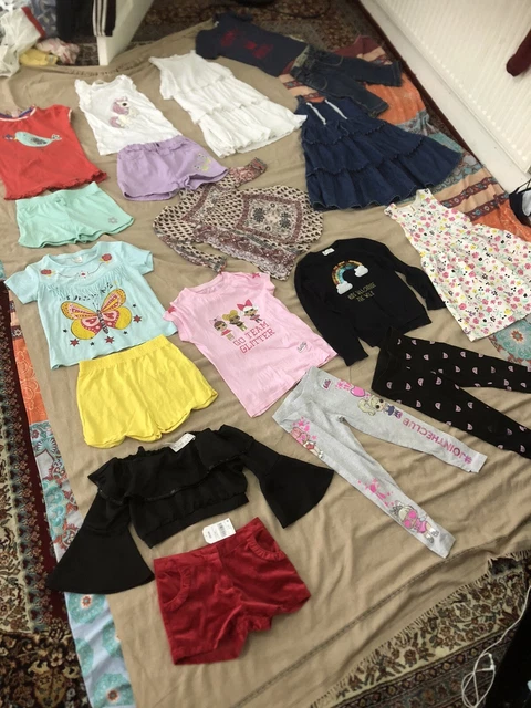 GIRLS SPRING SUMMER CLOTHES BUNDLE AGE 5 YEARS FROM ZARA, RIVER ISLAND, NEXT etc 2