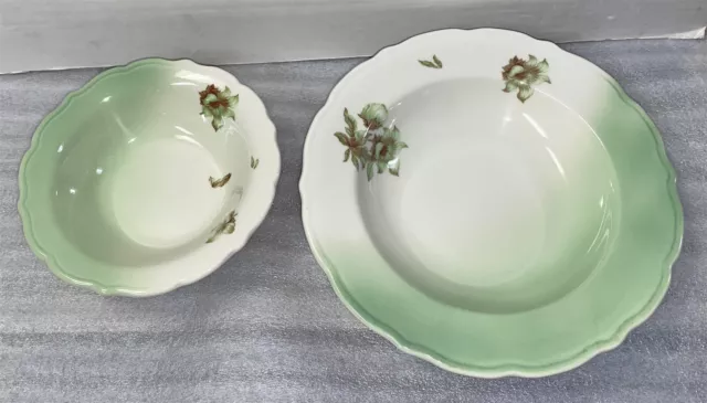 2 Union Pacific Railroad Desert flower pattern dining car china bowls