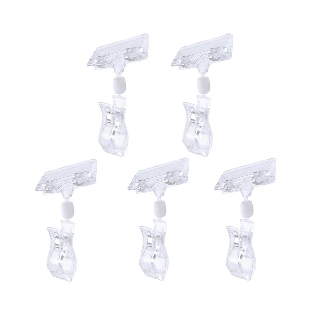 5 pz clip in plastica porta etichette supermercato trasparente supporto per insegne