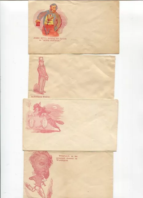 Lot Of 4 Civil War Era Patriotic Covers Great Historical Items John Bull Wigfall