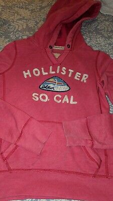 Hollister Junior sz. S pink "So Cal" themed pink beachy style pullover hoodie. C