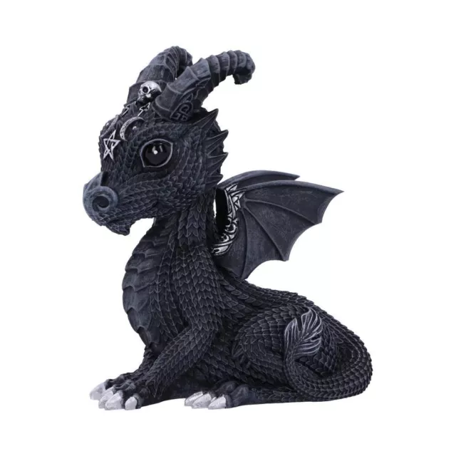 Nemesis Now Lucifly Cute Black Silver Occult Gothic Dark Dragon Gift 10.7cm