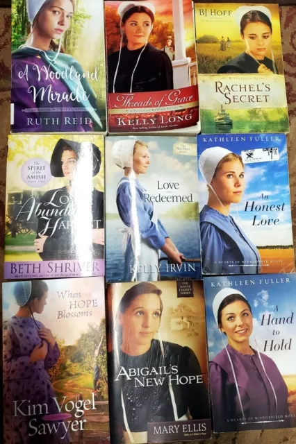 Lot 9 Amish Christian Fiction Novels, Kathleen Fuller, Beth Shriver