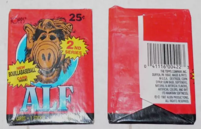 ALF Series 2  1987 by Topps. 1 empty wrapper. No cards or gum.