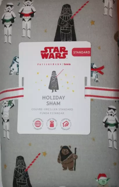 Pottery Barn Teen Disney Star Wars Holiday Comforter Sham NEW 20" x 26" Kids