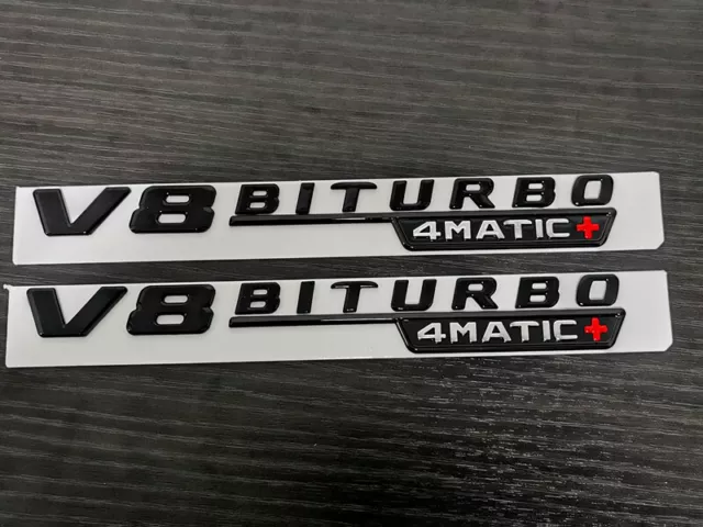 NEW Gloss Black V8 BITURBO 4MATIC+ logo For Mercedes-Benz E63 E63S AMG W213