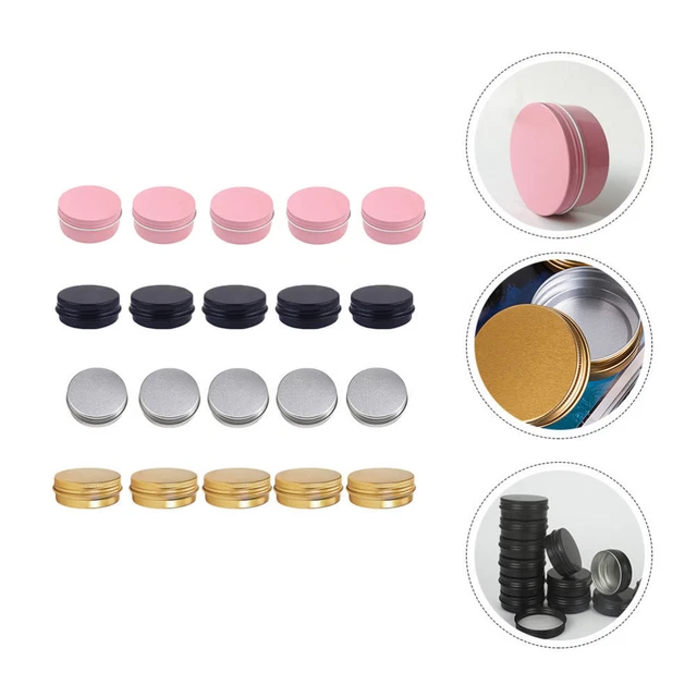 Cosmétiques Bougies 24 Boîtes Conserves Aluminium 60ml - Petits Pots Ronds à Vis Pour Cosmétiques, Bougies Contenants Voyage Aluminium