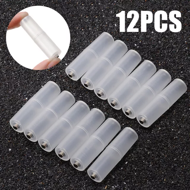 12pcs AAA to AA Size Cell Battery Converter Adaptor Holder Case Switcher Storage