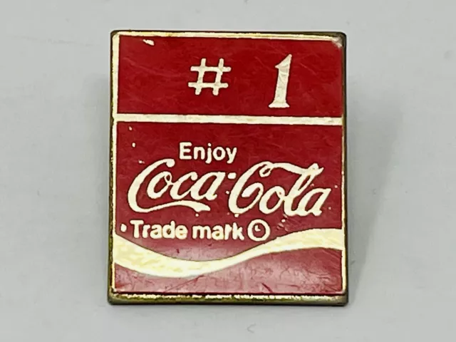 Coca-Cola #1  Red Gold Lapel Pin Hat Jacket Coca Cola Logo Pin Collectable
