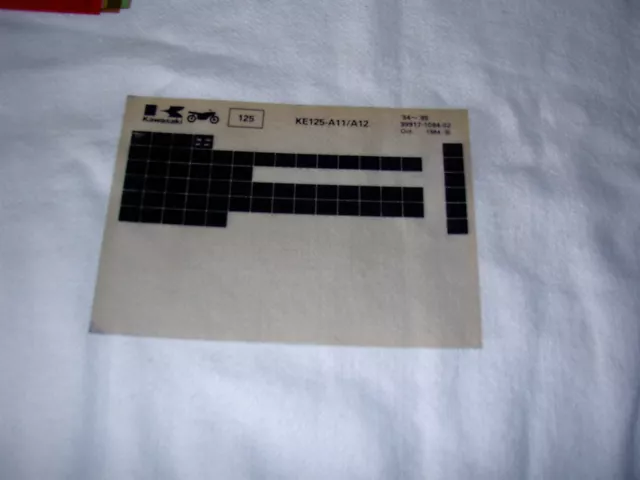 Kawasaki Ke125 Ke 125 A11/A12  Gen Part Catalogue Microfiche