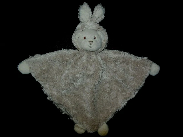 doudou plat ours déguisé capuche lapin beige BUKOWSKI