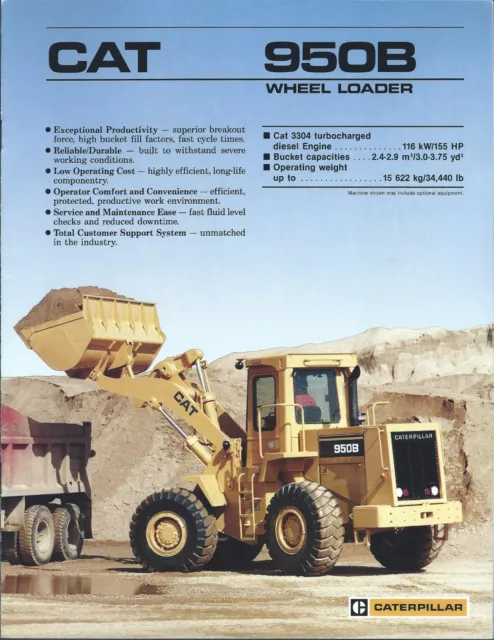 Equipment Brochure - Caterpillar - 950B - Wheel Loader - c1987 (E4326)