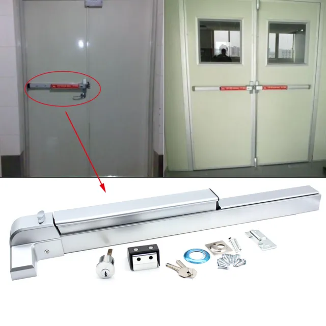 Door Push Bar Panic Exit Device Lock Adjust Vertical Emergency Hardware Latches