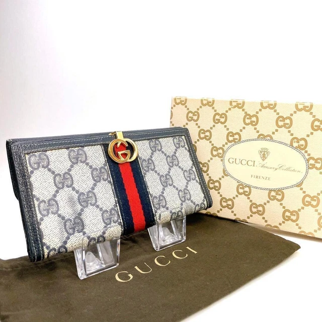 GUCCI Long Wallet Supreme Sherry Vintage from Japan