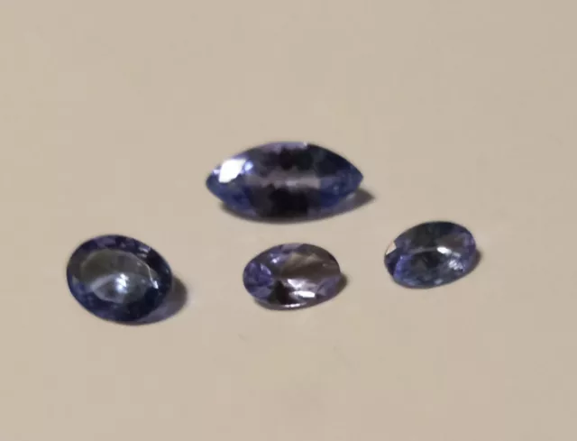 Beautiful Tanzanite Faceted Gemstones Lot 2.4 CTW.  In a Gem Jar From Estate