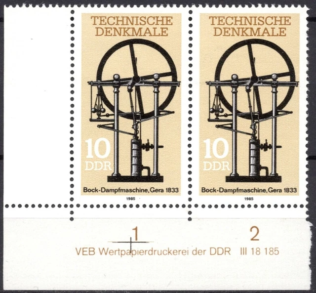 DDR 1985 Mi.Nr. 2957 ** postfrisch Eckrand mit DV Druckvermerk