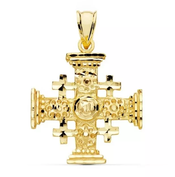 Colgante Oro 18k 750 mls. Cruz De Jerusalén. 27 X 23 MM. 3,50 Gramos