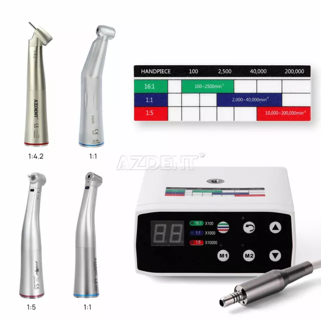 Dental LED Brushless Electric micro motor Fiber Optic Contra Angle Handpiece
